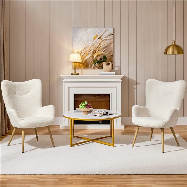 Boucle Accent Chair Armchair Carousel 11