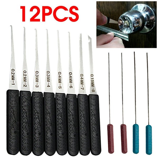 12pcs Hand Lock Broken Key Extractor Removal Remover Hooks Needles Tool Set Carousel 1