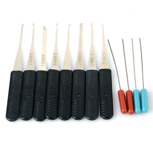 12pcs Hand Lock Broken Key Extractor Removal Remover Hooks Needles Tool Set Carousel 7