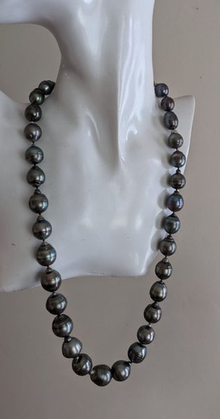 Giant Baroque 13.2-20mm Peacock Black Green Tahitian Pearl Matinee Necklace Carousel 2