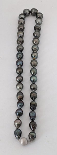 Giant Baroque 13.2-20mm Peacock Black Green Tahitian Pearl Matinee Necklace Carousel 7