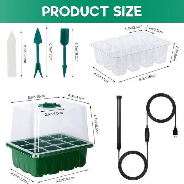 Mini Propagator Greenhouse Seed Starter Tray with Grow Light Carousel 2