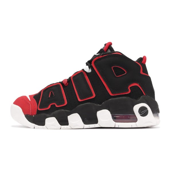 Nike Air More Uptempo GS Red Toe Black White Junior Kids Women Casual FB1344-001 Carousel 1
