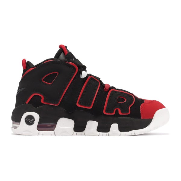 Nike Air More Uptempo GS Red Toe Black White Junior Kids Women Casual FB1344-001 Carousel 2