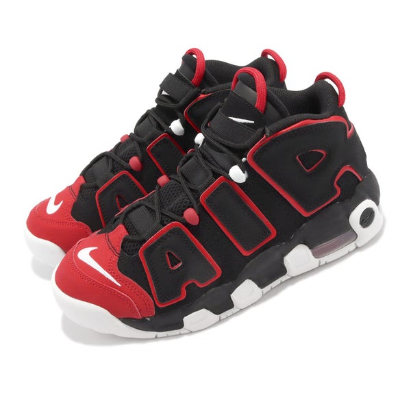 Nike Air More Uptempo GS Red Toe Black White Junior Kids Women Casual FB1344-001 Carousel 16