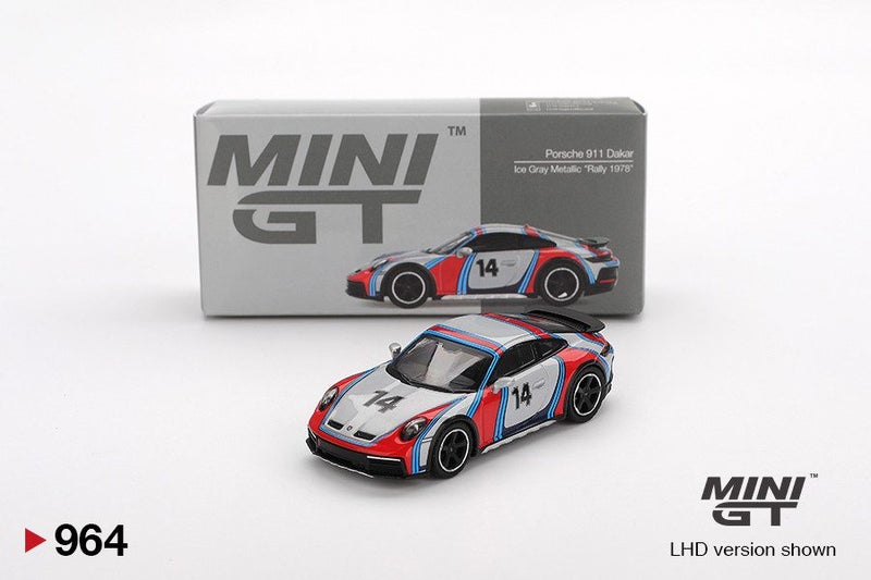 Mini GT Porsche 911 Dakar Ice Grey Metallic "Rally 1978" Carousel 1