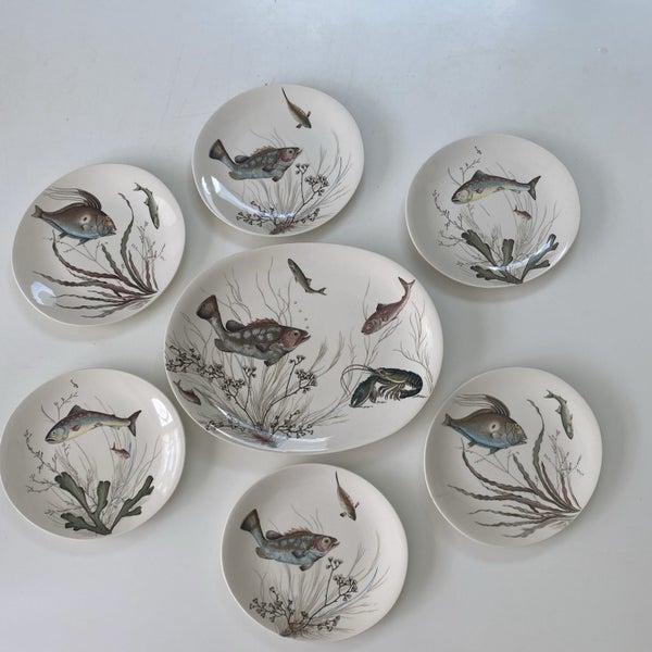 Johnson Bros fish set made in England Carousel 1