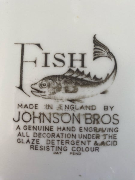 Johnson Bros fish set made in England Carousel 2