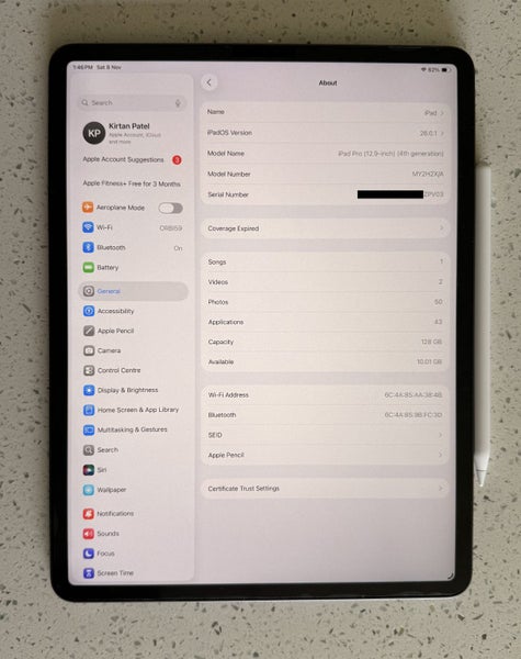 iPad Pro 12.9" (4th Gen, 2020) – 128GB Wi-Fi, Space Grey + Apple Pencil64328281276161111