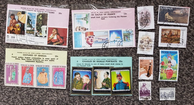 Vintage World Culture & Art Stamps – Mixed Lot with Thematic Packs Carousel 1