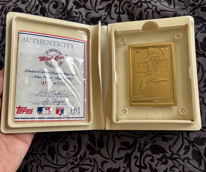 Nolan Ryan - HIGHLAND MINT, SOLID BRONZE, 1992 Topps Card art bar Carousel 4