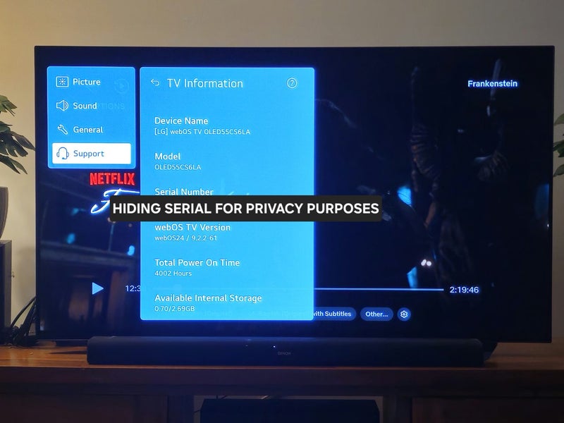 LG 55" CS OLED + DENON 2.1 SOUNDBAR (DHT-S316) + FULL MOTION WALL BRACKET64331609494658111