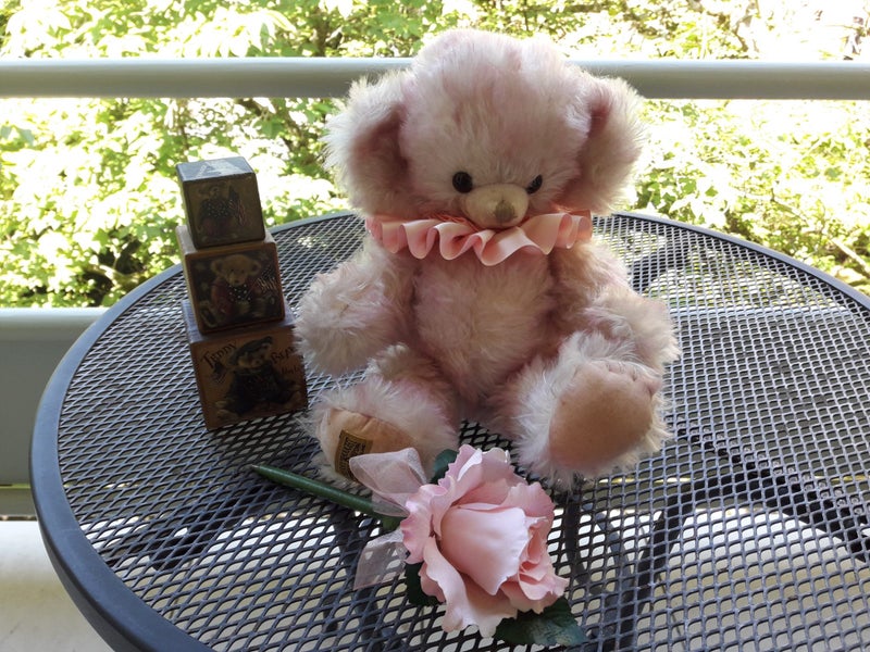 "MARSHMELLOW" RARE 2001 MERRYTHOUGHT CHEEKY YES-NO BEAR PINK MOHAIR 12/500 Carousel 1