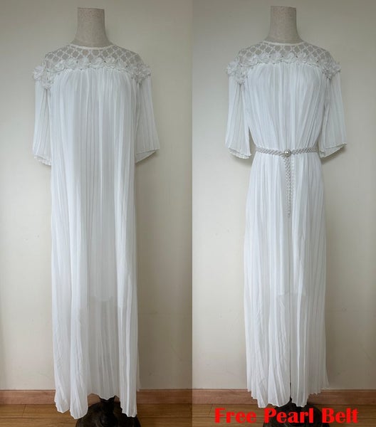 Pleat Maxi Dress + Pearl Belt 3579920 Carousel 1