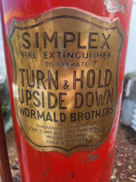 Simplex Antique brass fire extinguisher wormald Carousel 2