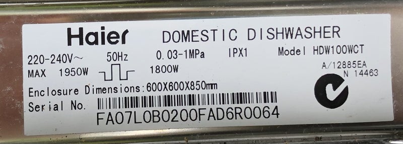 Haier dish washer parts Carousel 1