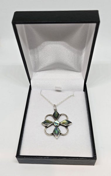 Vintage Paua sterling silver pendant- 1950's Carousel 4