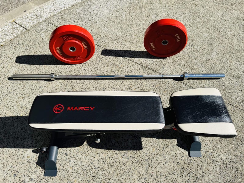 Power cage, weights, bench, olympic bar, dumbbells64339323256195111