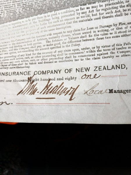 MUSEUM PIECE ULTRA RARE 1882 INSURANCE DOCUMENT LEWIS HOTOP QUEENSTOWN. XXXXX Carousel 9