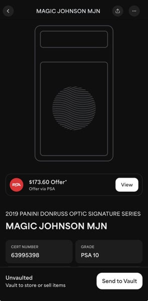 2019 PANINI DONRUSS OPTIC SIGNATURE SERIES-MAGIC JOHNSON MJN PSA 10 Carousel 3