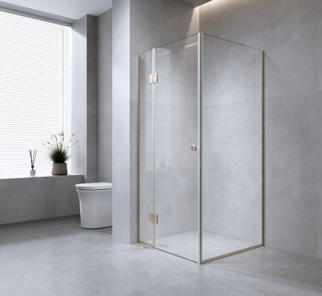 Della Francesca 90X70cm Corner Frameless Shower Screen With Chrome Channel And B Carousel 1