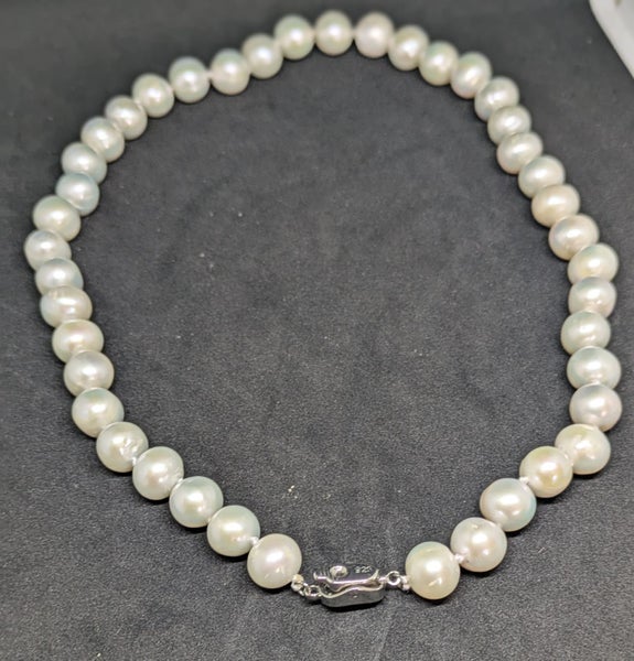 10mm Round White Freshwater Pearl Necklace 46cms Carousel 6