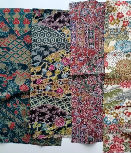 Kimono Fabric scraps 20 pieces ( aprox W15cm x L 30cmcm ) , 15-30-20az12 Carousel 2