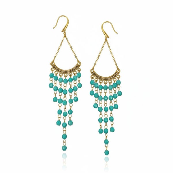 Earrings with Czech Glass Beads in Turquoise, Blue, or Lavender Colour. Carousel 1