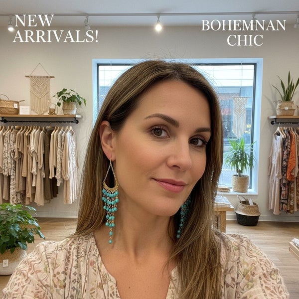 Earrings with Czech Glass Beads in Turquoise, Blue, or Lavender Colour. Carousel 2