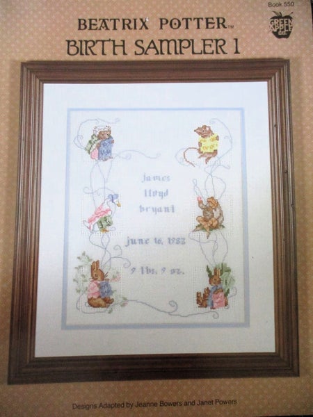 CROSS STITCH~ "Beatrix Potter Birth Sampler 1!"~ for you to Stitch! Carousel 1