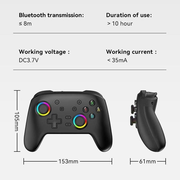 Wireless Gamepad For Nintendo Switch / Pro Tooth Design Tbd0603716903 Black Carousel 2