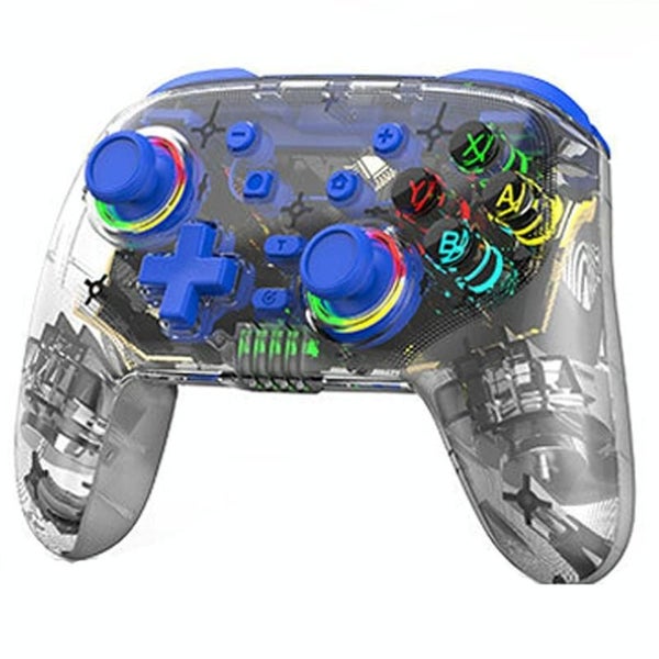 Wireless Dual Vibration Gamepad For Ps3 / Ps4 With Rgb Lights Blue Carousel 1