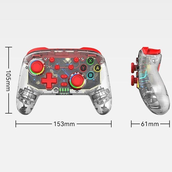 Wireless Dual Vibration Gamepad For Ps3 / Ps4 With Rgb Lights Blue Carousel 2