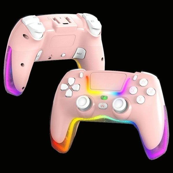 Wireless Bluetooth Grip For Ps4 With Dazzling Colour Light Pink Carousel 1
