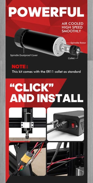 500w High Speed Air cooled Spindle Motor for CNC Machines Carousel 2