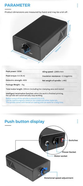 500w High Speed Air cooled Spindle Motor for CNC Machines Carousel 14
