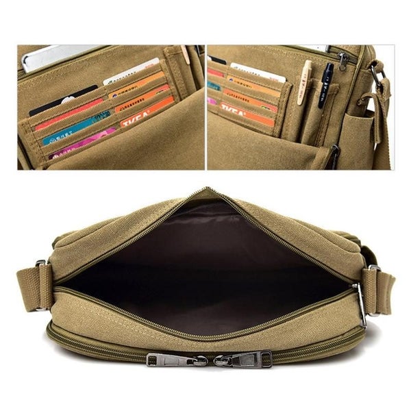 Men Canvas Single Shoulder Bag Khaki Carousel 2