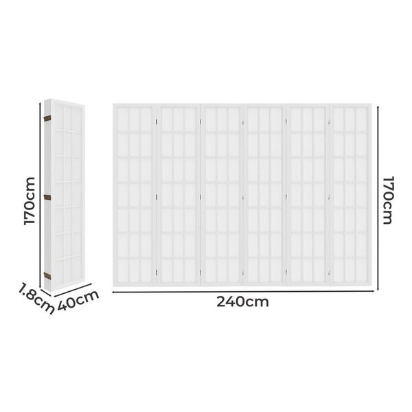 Levede 6 Panel Room Divider 170Cm Freestanding Screen Carousel 2