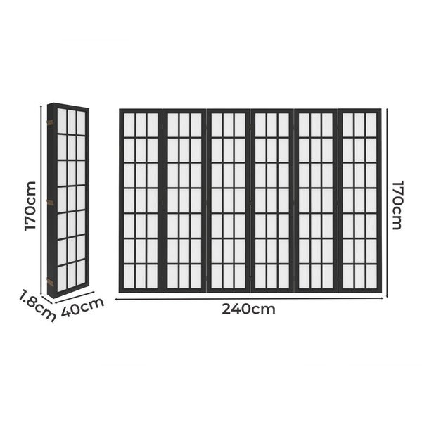 Levede 6 Panel Room Divider 170Cm Freestanding Screen Carousel 2