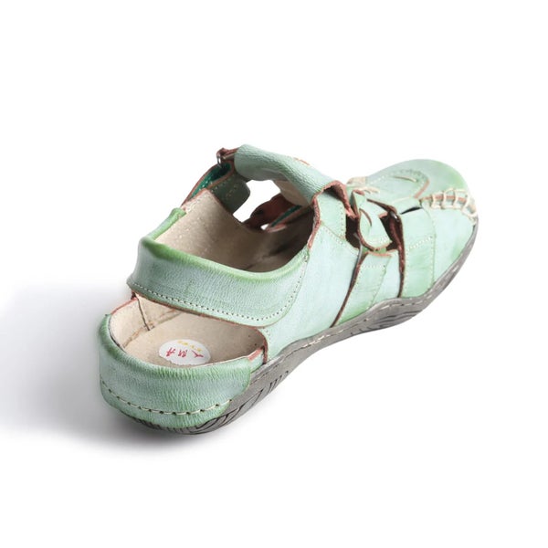 Womens Braided Closed-Toe Leather Sandal Carousel 2