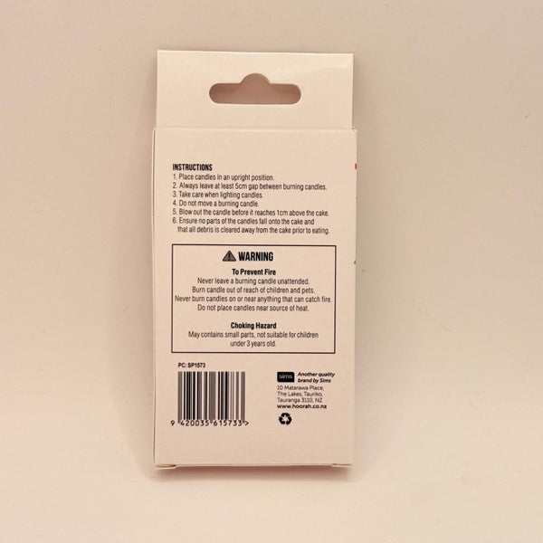 Hoorah Numeral 1 Birthday Candle (Rainbow Stripe) Carousel 2