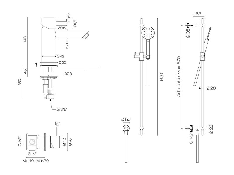Buddy Tapware/Shower Package in Brushed Brass Organic *Run Out Model* Was $2597 Carousel 3