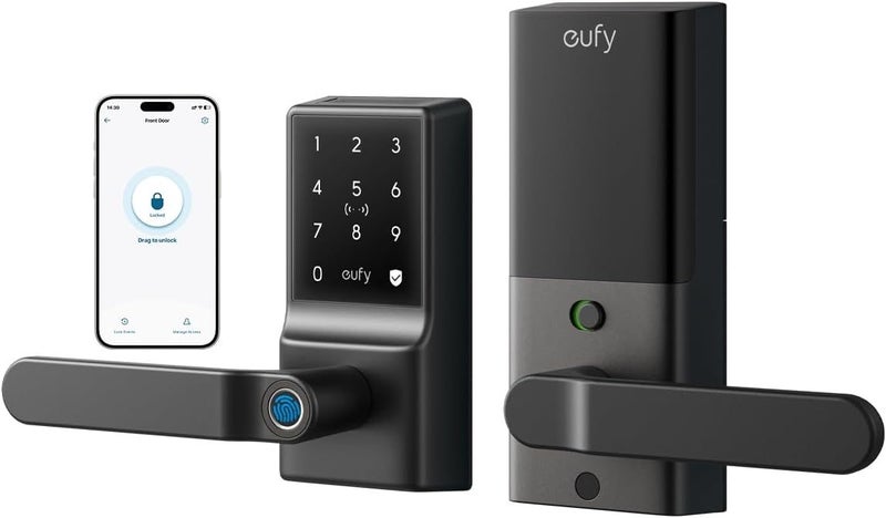 Eufy Security C33 WI-FI Fingerprint Smart Door Lock - Black Carousel 1