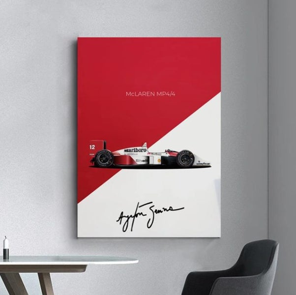 Framed $1 RESERVE 1 Panel Canvas Print - Ayrton Senna F1 Formula Carousel 3