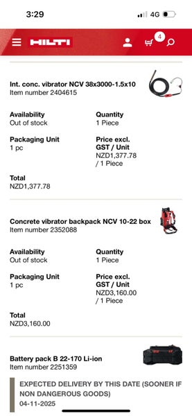 Hilti Battery Concrete Vibrator64349948304129113