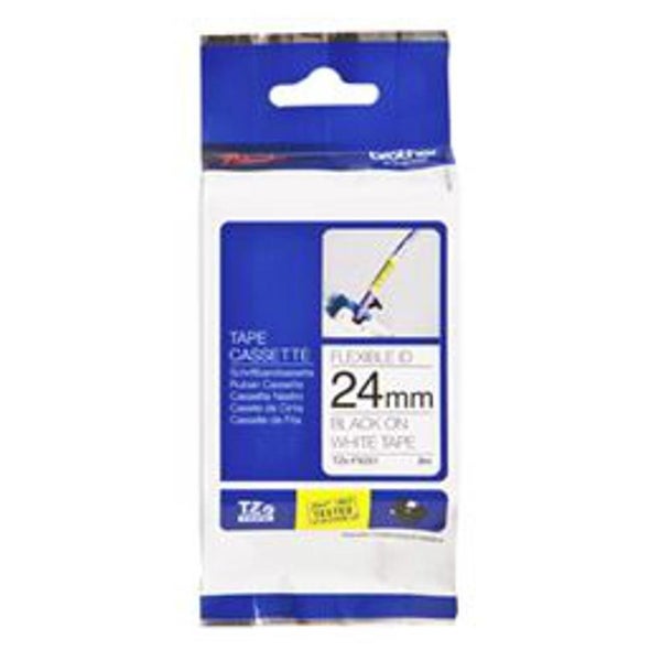 Brother 24mm Flexi ID Tape - Black on White (BCL227) Carousel 1