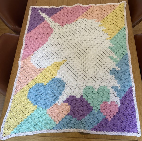 ?? Handmade Crochet Unicorn Blanket – Perfect Gift for Girls! ??64350388388355110