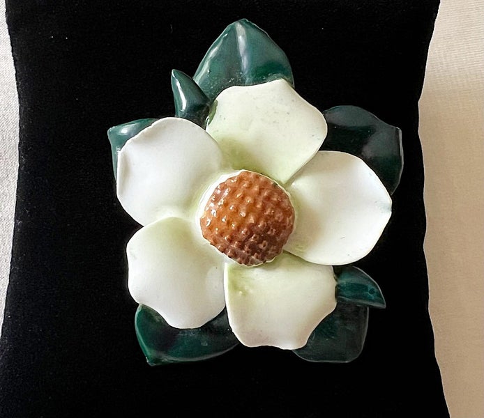 Vintage Adderley Fine Bone China FLOWER Brooch, Hand-Finished, Made in England Carousel 1