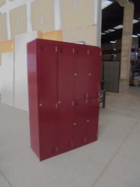 Locker 1 and 2 Tier 4 Bank Red Carousel 1