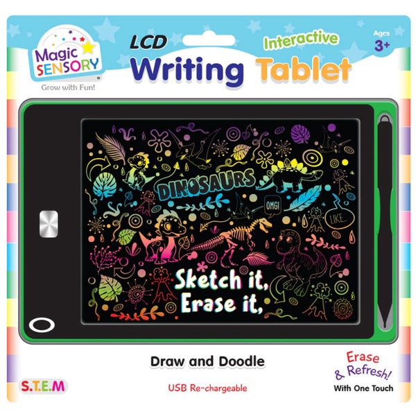 Magic Sensory Interactive LCD Writing Tablet - Green Dino (USB Rechargeable) Carousel 1